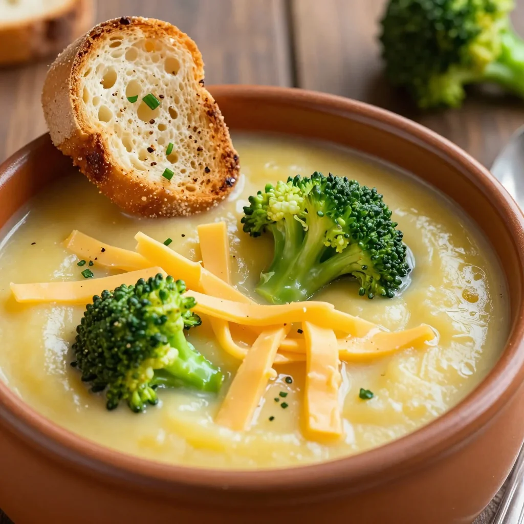Creamy Potato and Cheddar Soup with Broccoli