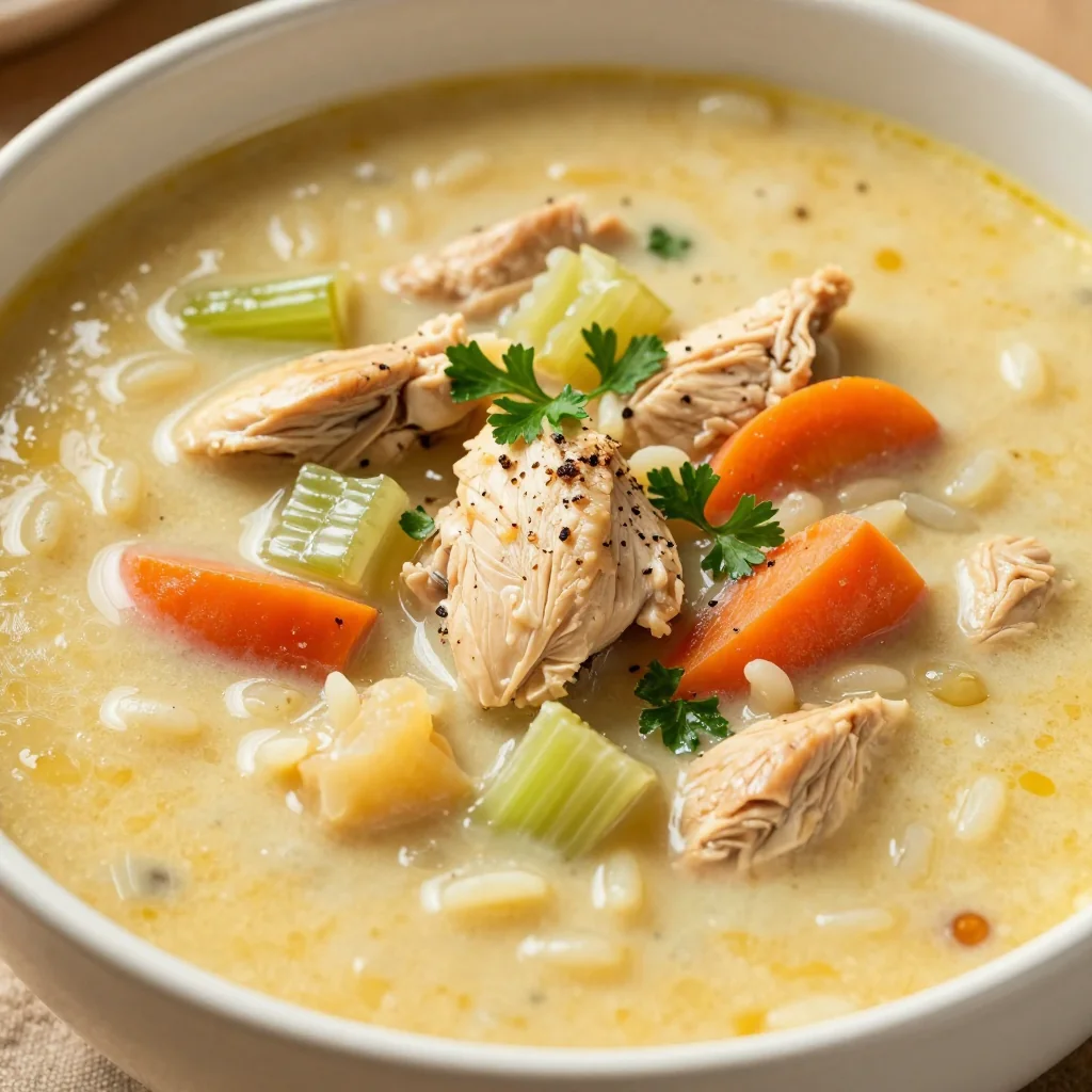 Budget Friendly Creamy Chicken and Wild Rice Soup That is a 5 Dollar Meal