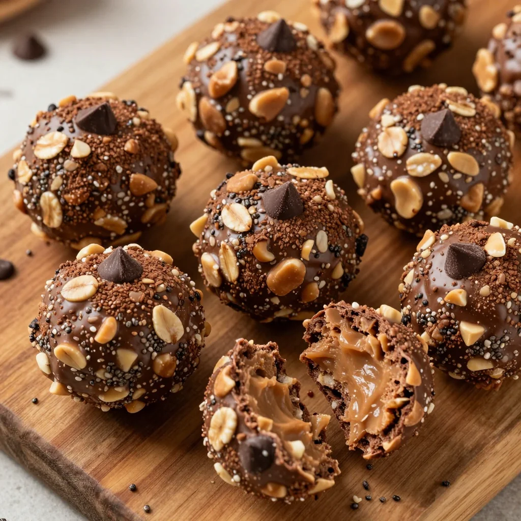 Peanut Butter Chocolate No Bake Energy Bites
