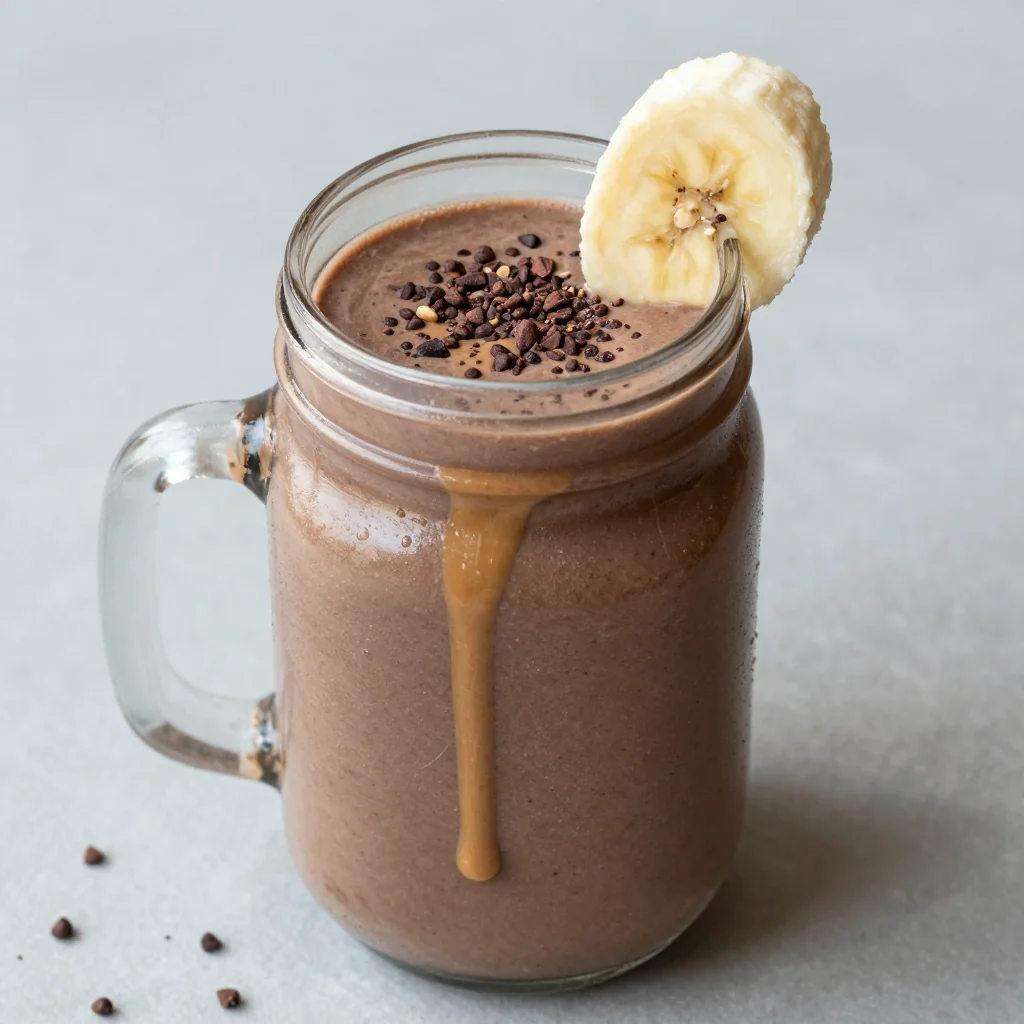 Healthy Chocolate Peanut Butter Smoothie for Meal Prep