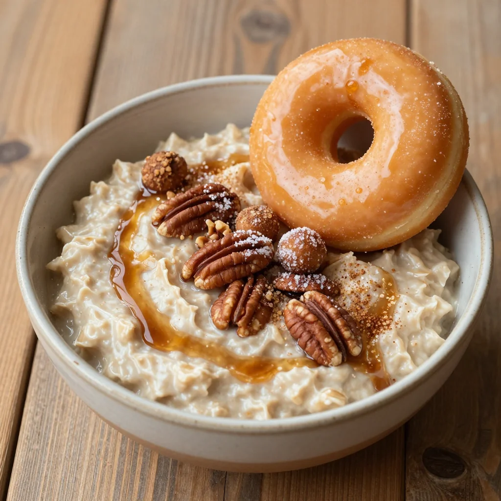 Warm Apple Cider Donut Oatmeal for a January Breakfast Treat
