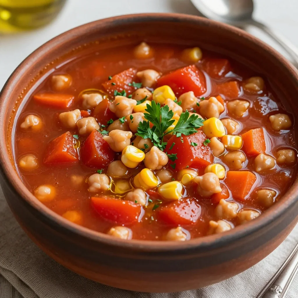 Pantry Clean Out Vegetable Soup with Canned Goods