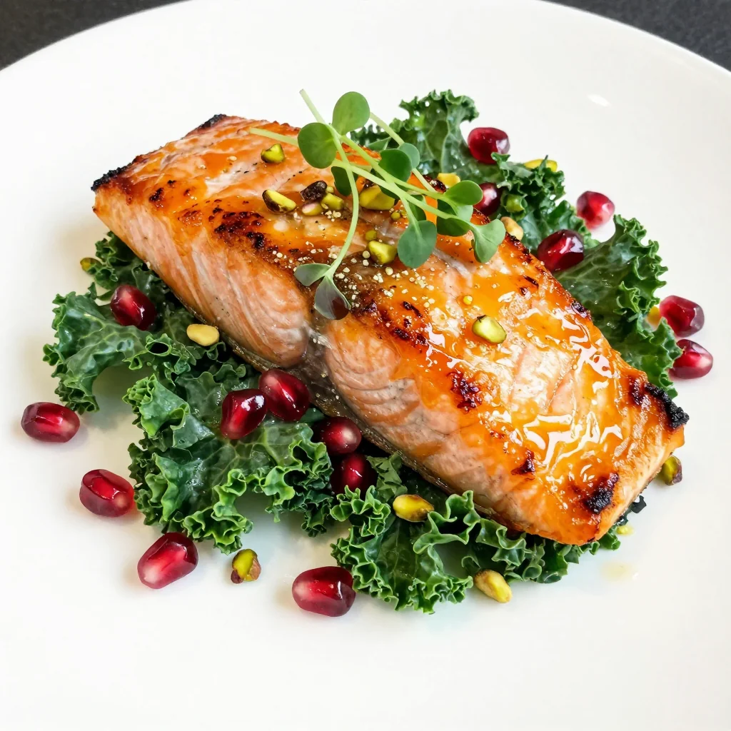 zesty citrus salmon with kale and pomegranate for holiday suppers