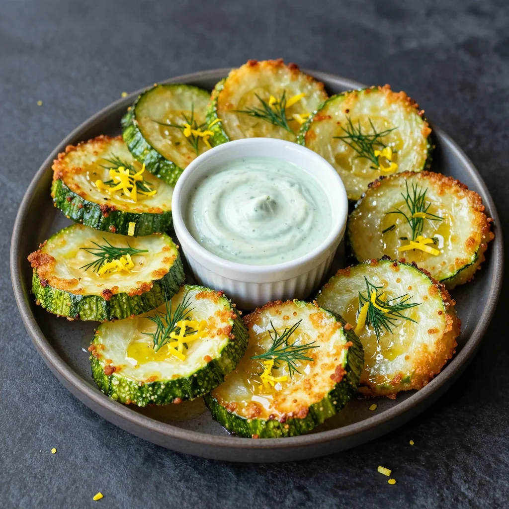 Crispy Fried Zucchini with a Lemon Dill Dipping Sauce