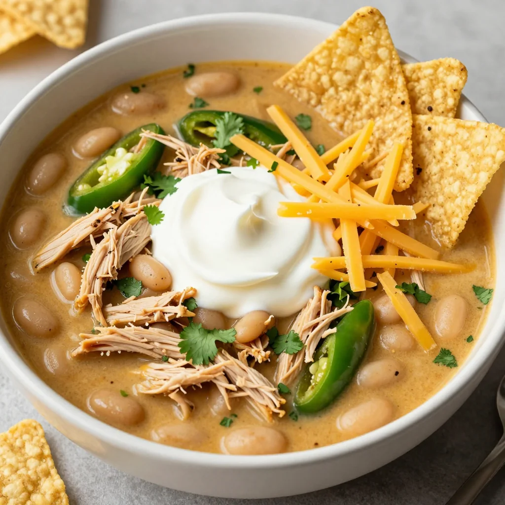 Budget Slow Cooker Chicken and White Bean Chili