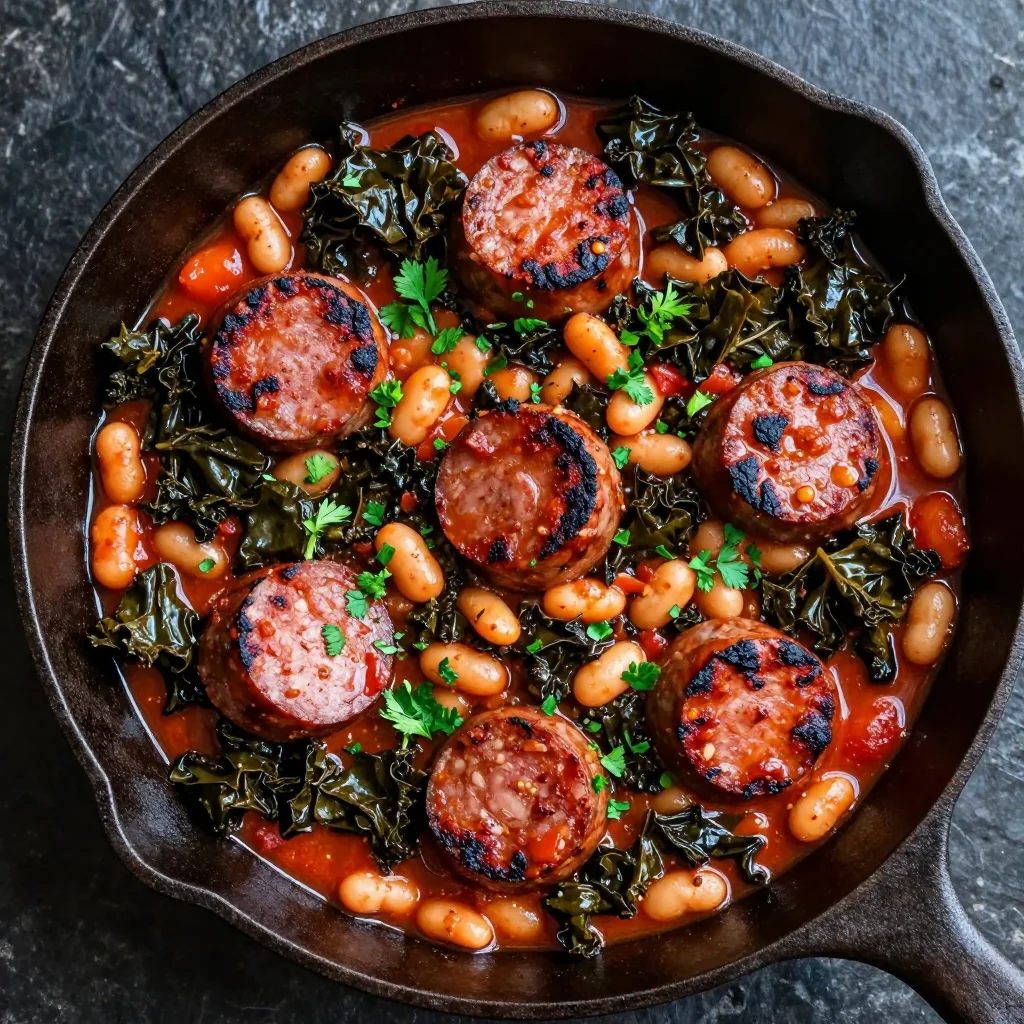One Pot Spicy Sausage and Kale for Pantry Clean Out