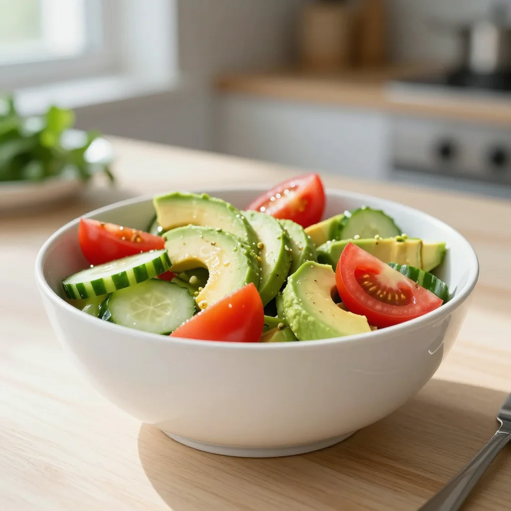 Avocado Salad with Tomato and Cucumber