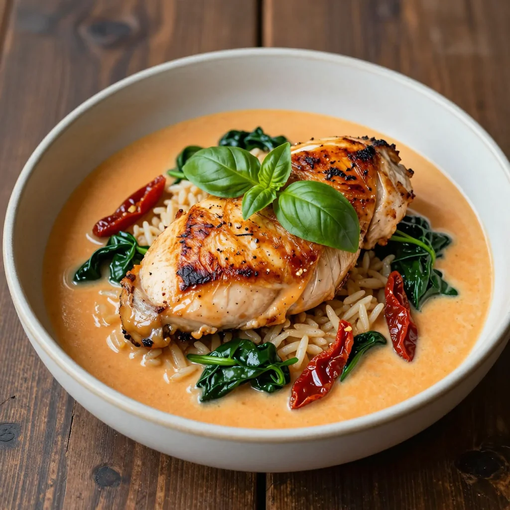 Budget Dinner Creamy Tuscan Chicken and Rice