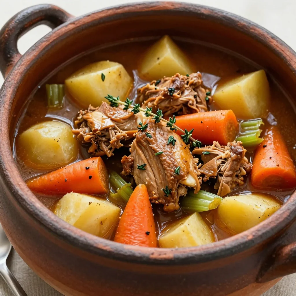 hearty slow cooker turkey stew with winter vegetables for family dinners