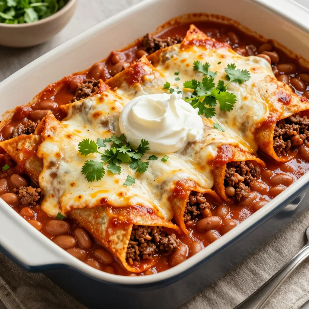 Budget Beef and Bean Enchiladas for Feeding a Crowd