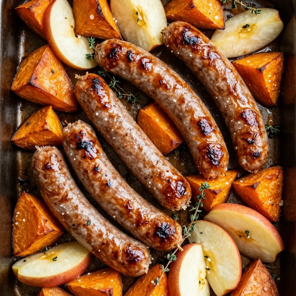Sheet Pan Sausage, Apples, and Sweet Potatoes for a Sweet Dinner