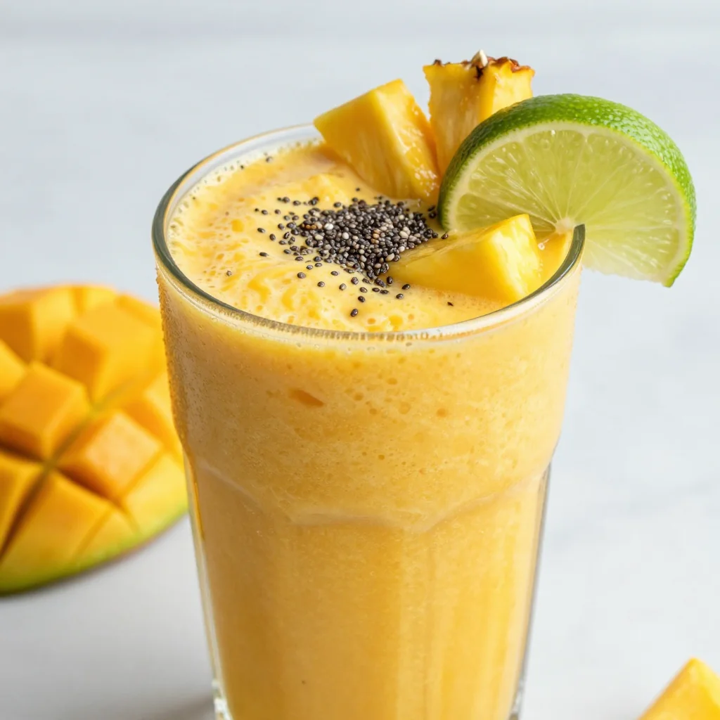 Golden Pineapple Mango Detox Smoothie For Glow