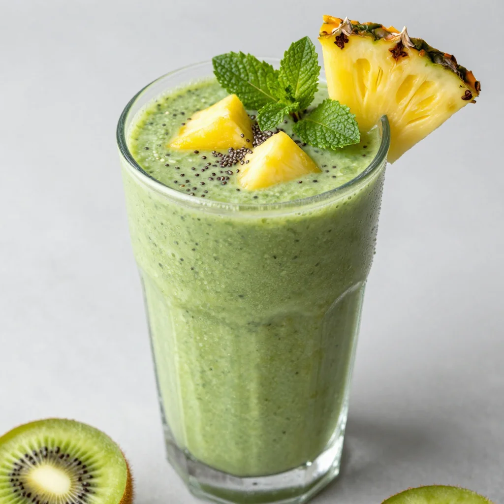 Green Detox Smoothie with Pineapple for Sweet Cravings