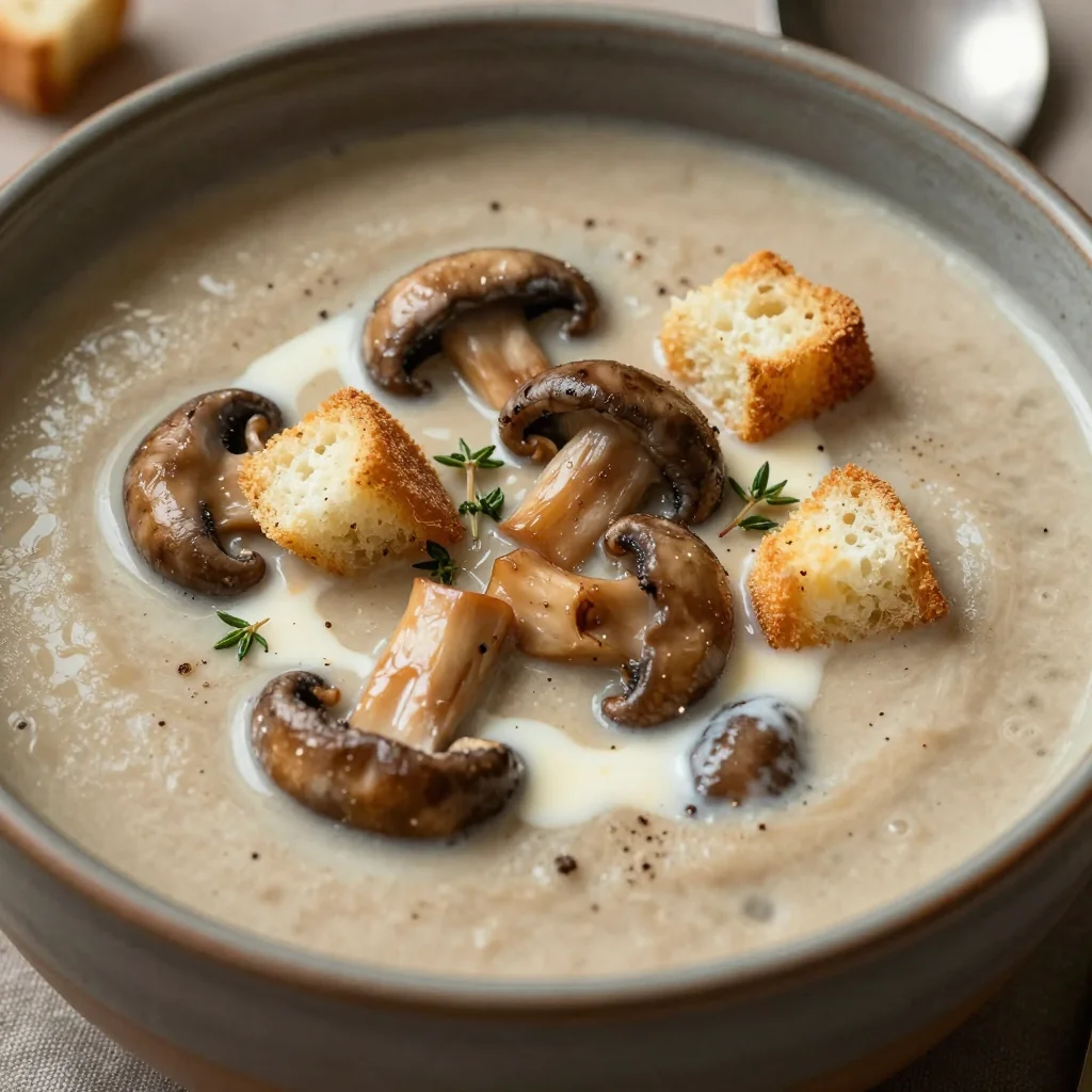 Easy Slow Cooker Cream of Mushroom Soup from Scratch