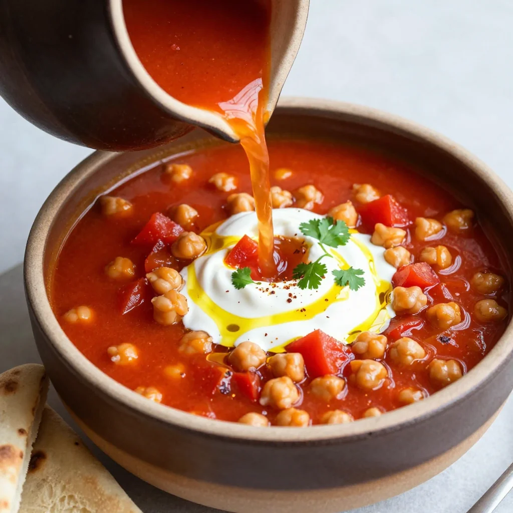 High Protein Spicy Chickpea and Tomato Soup