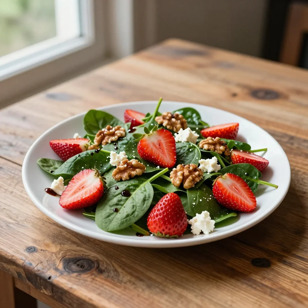 Strawberry Spinach Salad with Toasted Walnuts