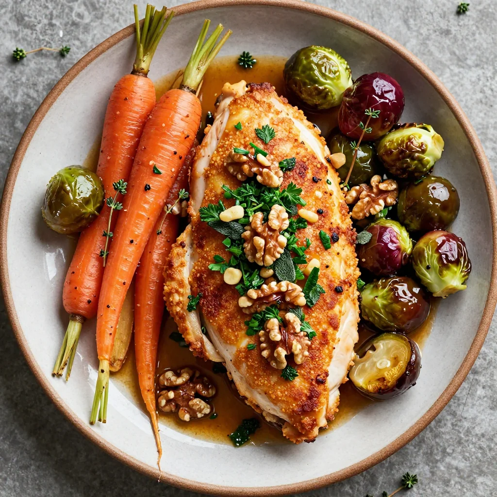 rustic herbstuffed chicken with roasted winter vegetables for christmas