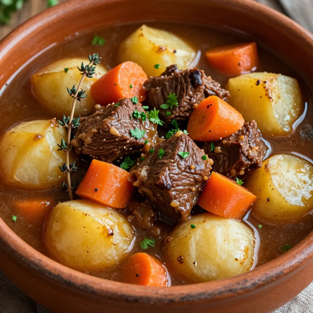 Hearty Beef Stew With Carrots And Potatoes