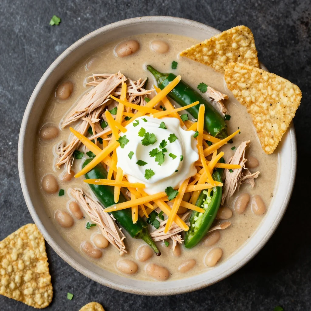 Slow Cooker Chicken and White Bean Chili for NFL