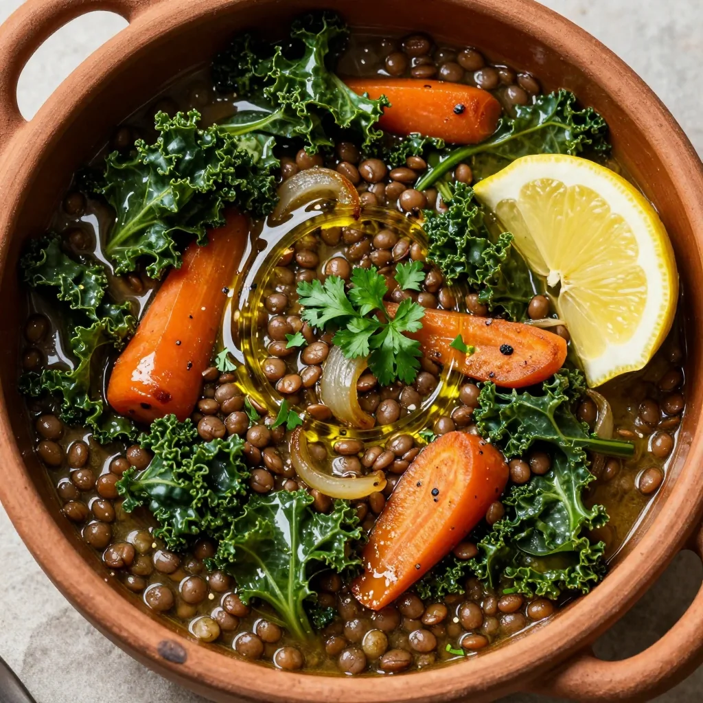 healthy onepot lentil and kale stew for nourishing family dinners