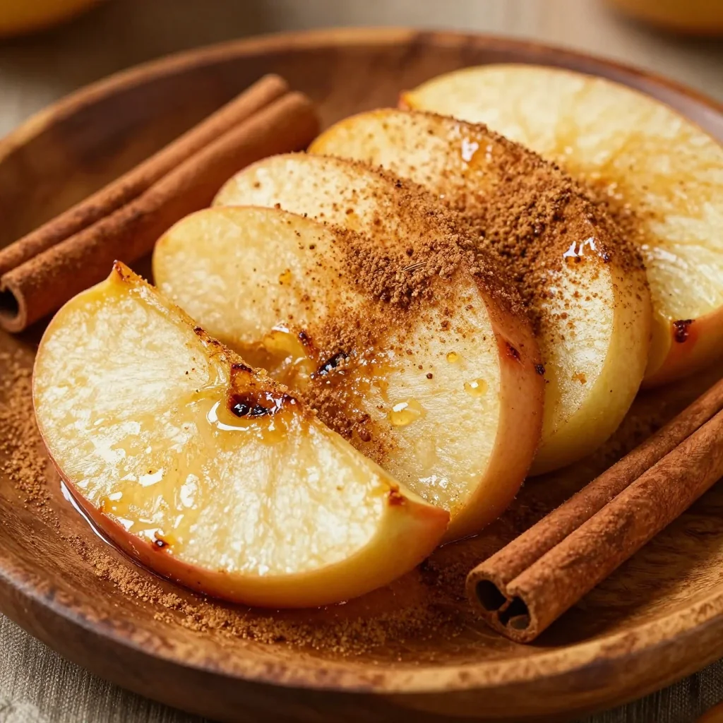 Warm Cinnamon Sugar Apple Slices For A Snack