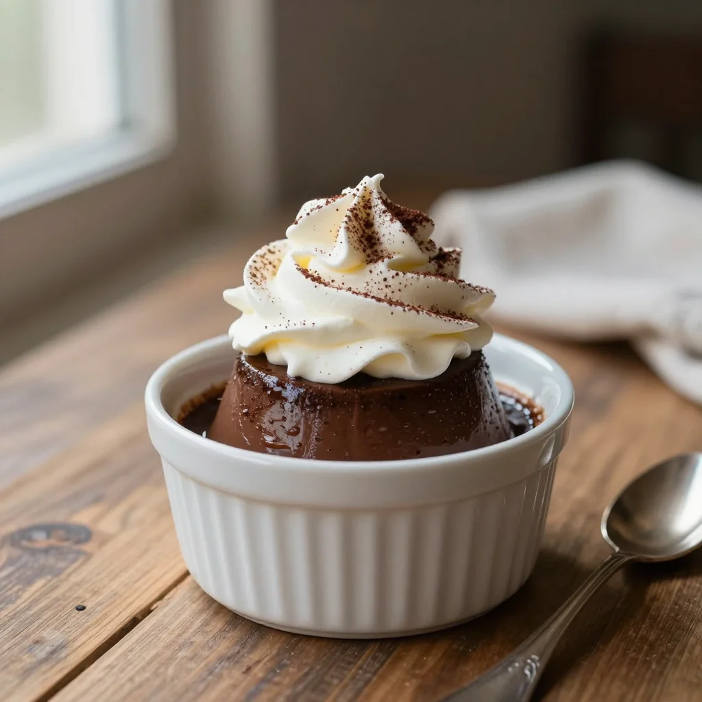 Chocolate Pudding with Whipped Cream