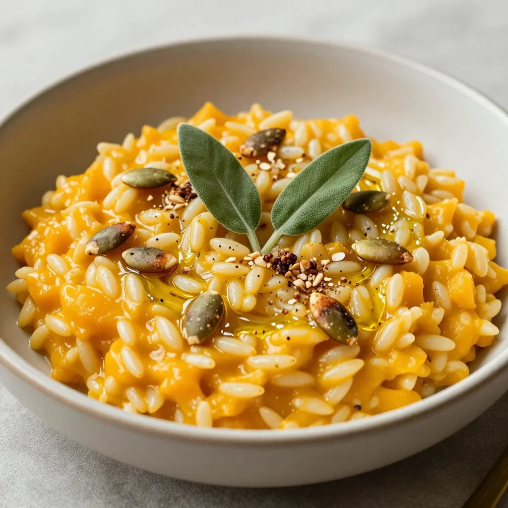 Warm Vegan Butternut Squash Risotto for Winter