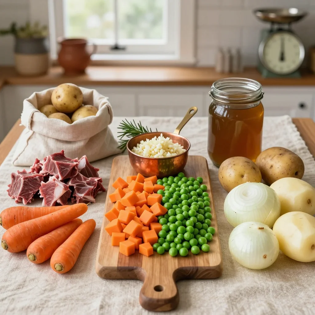 All ingredients for Traditional Irish Shepherd's Pie with Savvy Lamb Filling