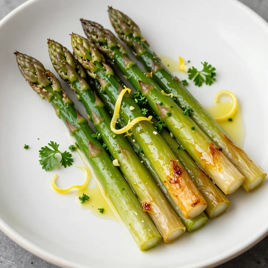 Lemon Garlic Roasted Asparagus for Clean Eating Side