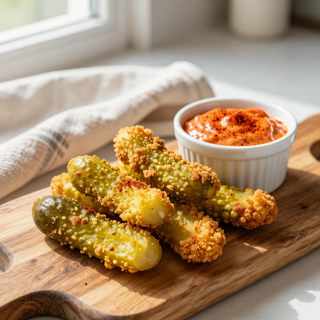 Crispy Fried Pickles with Spicy Ranch Dipping Sauce
