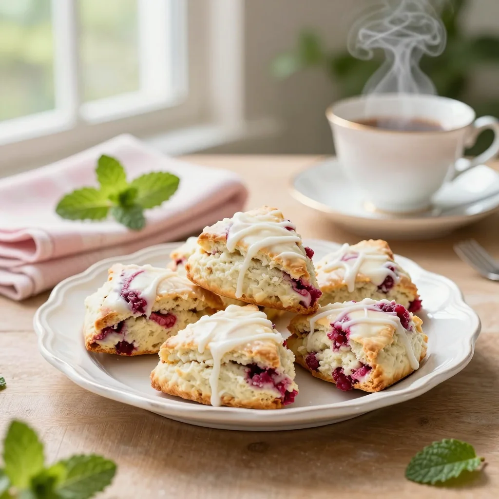 White Chocolate Raspberry Scones for Spring Tea