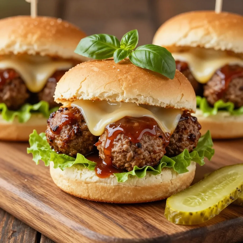NFL Playoff Slow Cooker Meatball Sliders for the Game