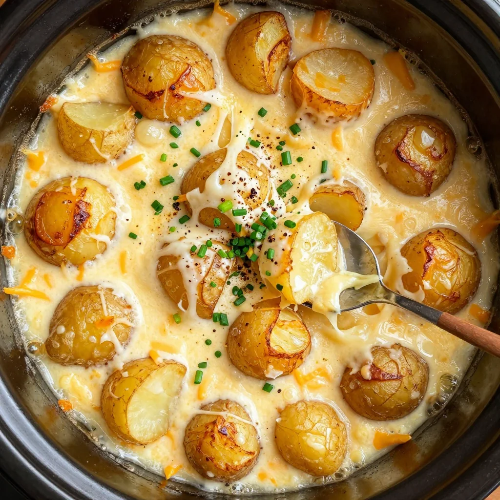 Cheesy Slow Cooker Scalloped Potatoes Recipe