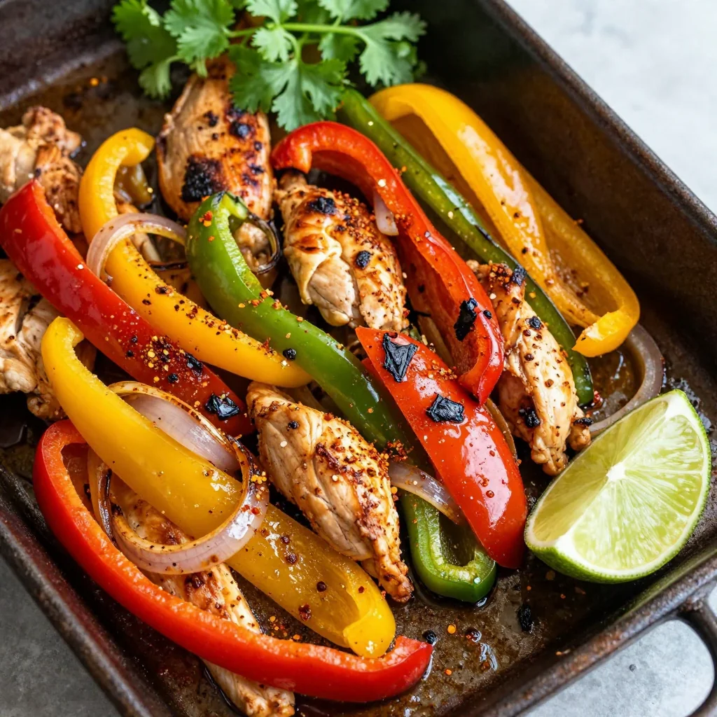 Easy Sheet Pan Fajitas with Chicken and Peppers