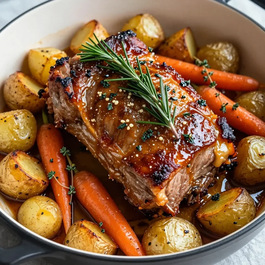 New Year's Day Slow Cooker Garlic Herb Roasted Pork