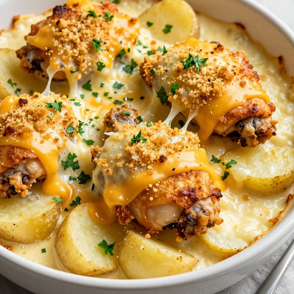 Cheesy Baked Chicken And Potato Casserole