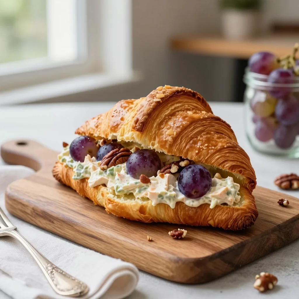 Chicken Salad Croissants with Grapes and Pecans