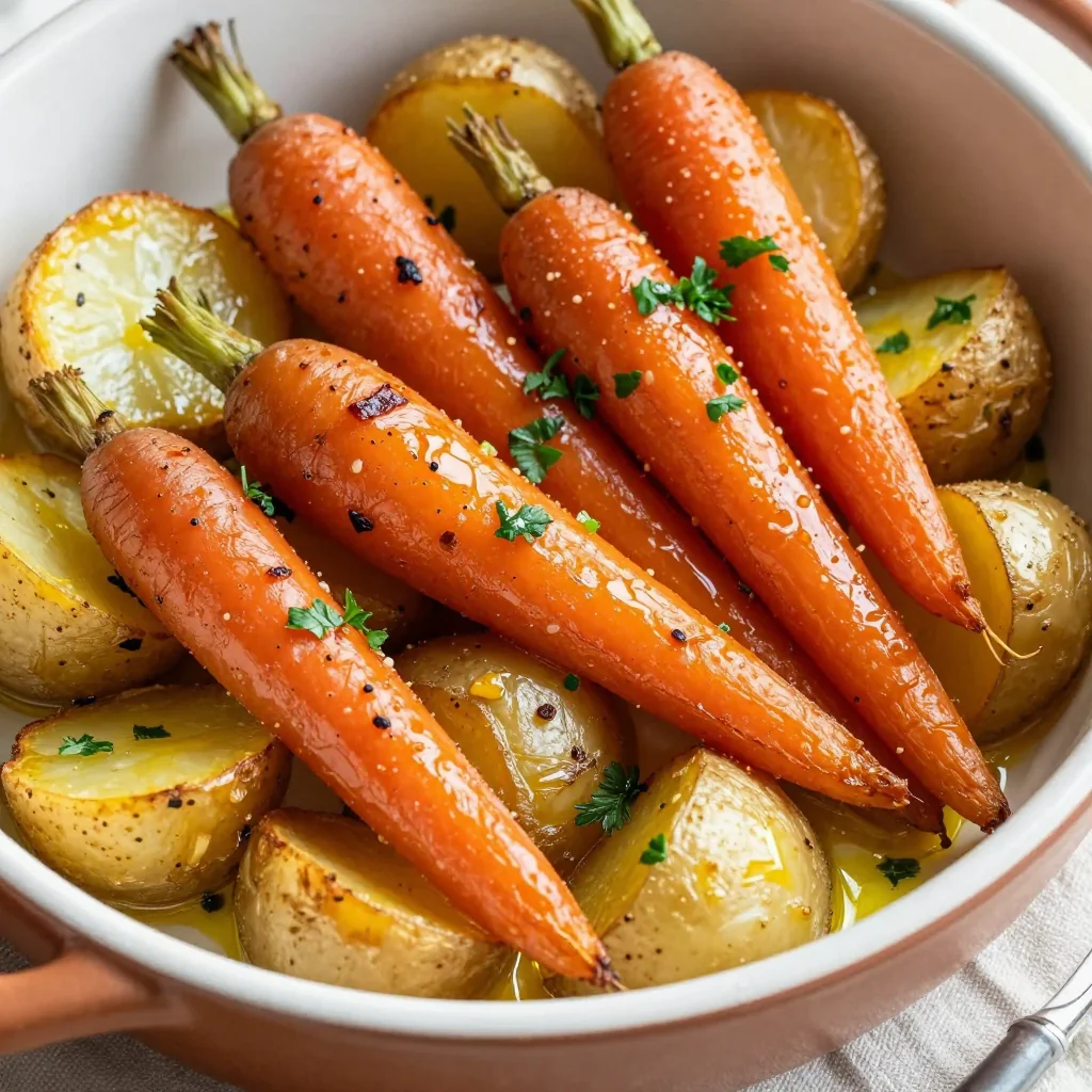budgetfriendly garlic roasted potato and carrot medley