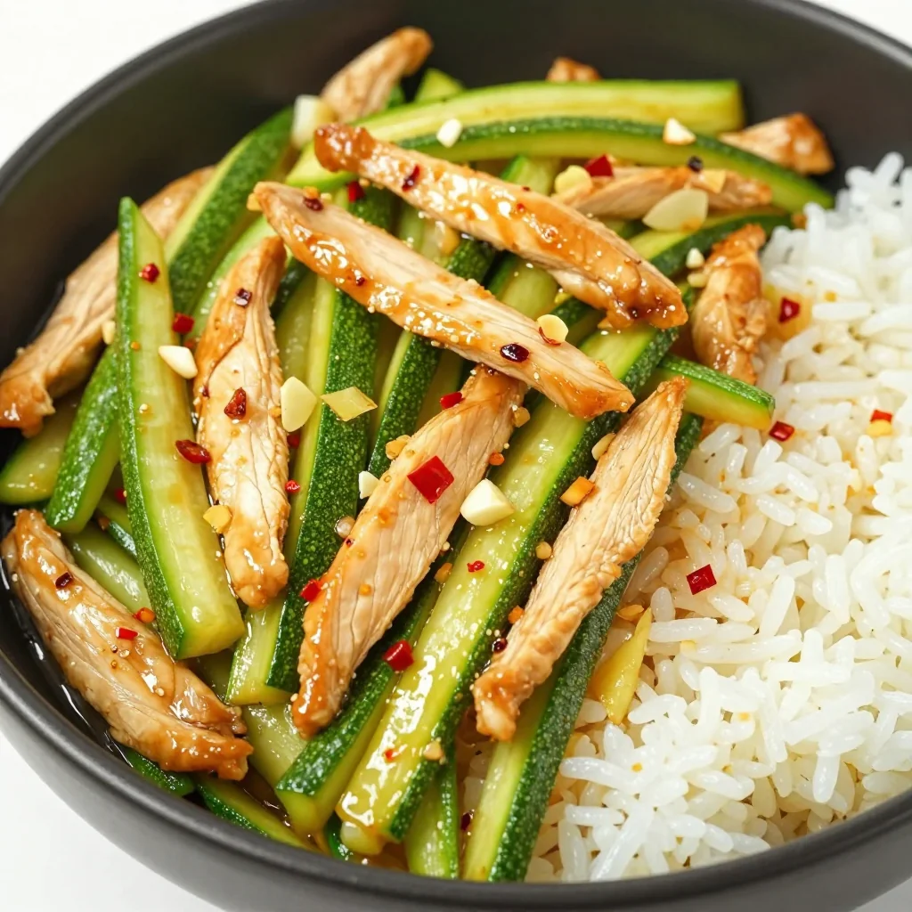 Low Calorie Zucchini and Chicken Stir Fry for Dinner