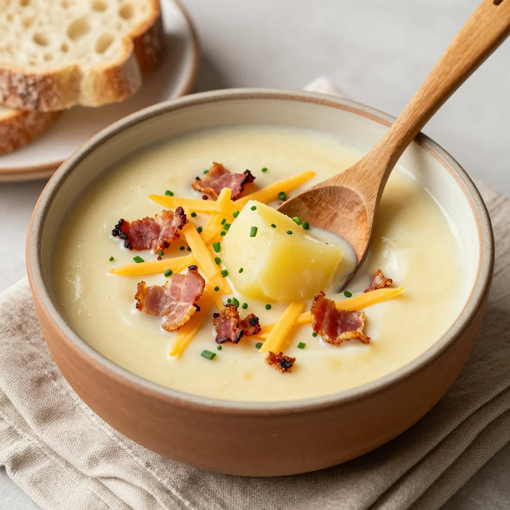 Cozy Potato Soup With Bacon And Cheese That Is A Crowd Pleaser