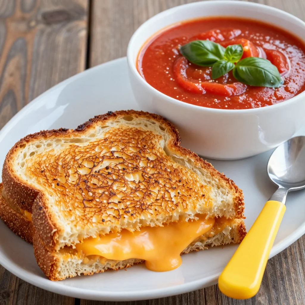 Kid-Friendly Grilled Cheese and Tomato Soup for Lunch