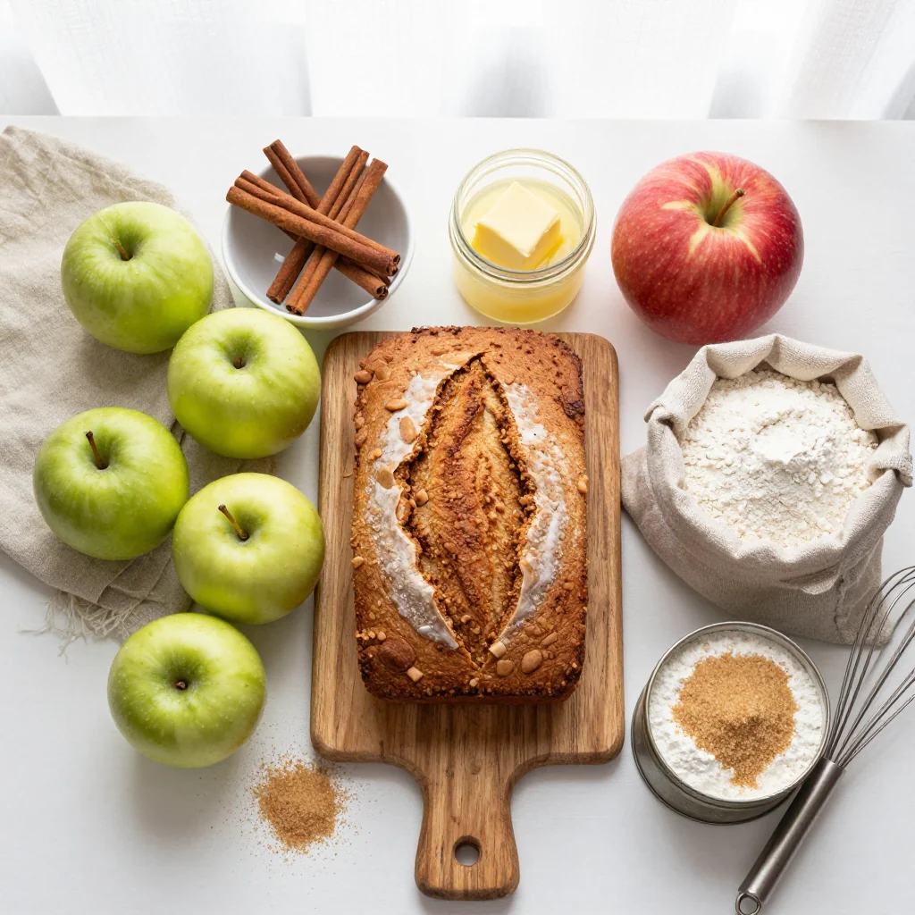 All ingredients for Apple Cinnamon Bread with Streusel Topping