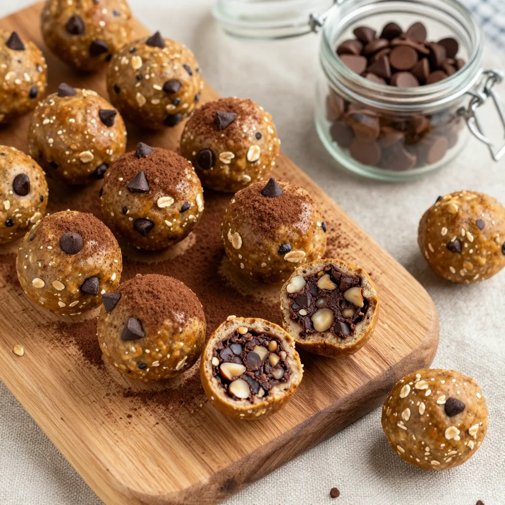 Healthy Protein Balls with Oats and Chocolate Chips