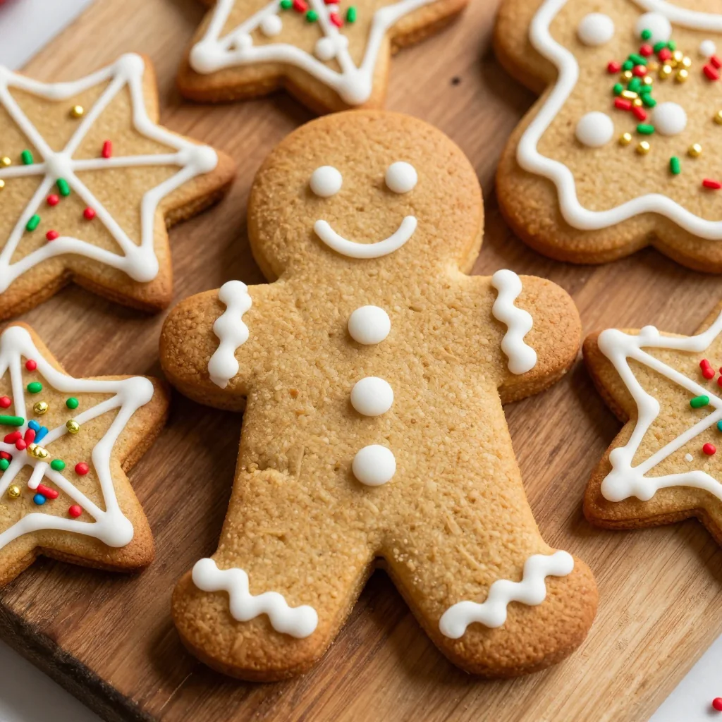 Soft Gingerbread Cookies with Royal Icing and Sprinkles