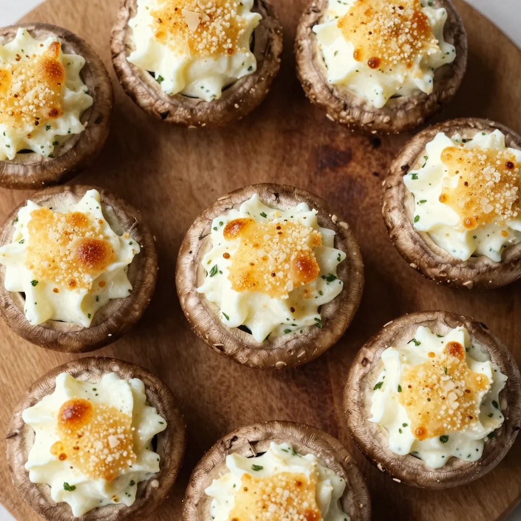 Stuffed Mushrooms with Cream Cheese for Party Appetizers
