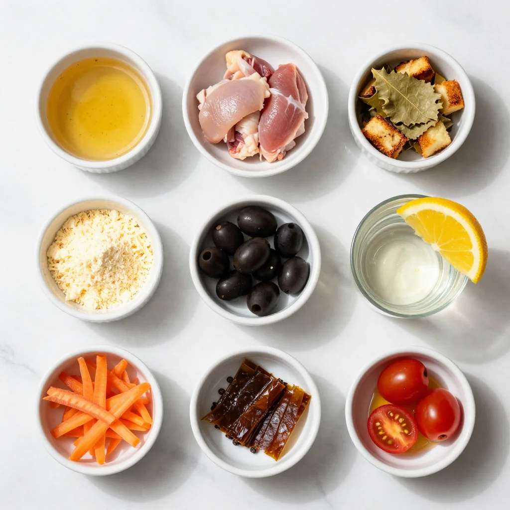 All ingredients for Chicken Caesar Salad with Grilled Chicken Breast