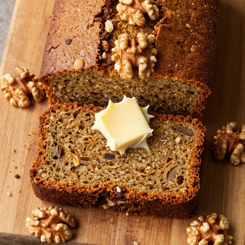 Warm Banana Bread with Walnuts for Pantry Clean Out