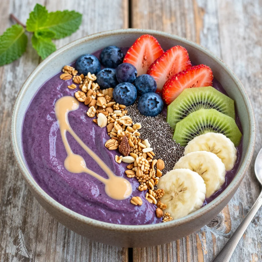 Healthy Detox Berry Smoothie Bowl for January