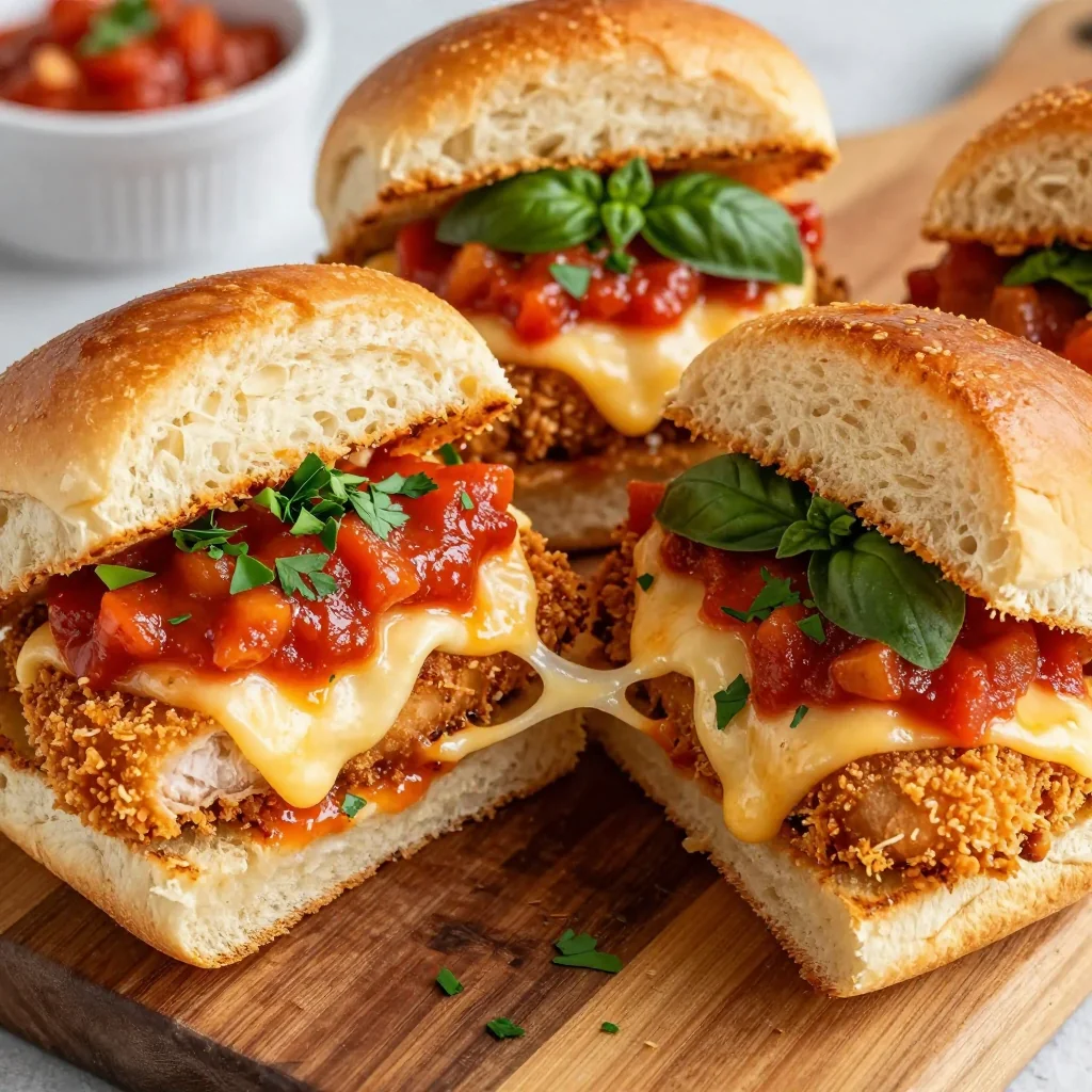 Baked Chicken Parmesan Sliders for a Party Appetizer