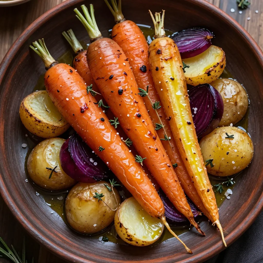 warm garlic roasted root vegetable medley for budget friendly meals